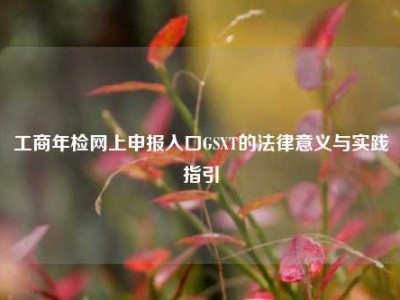 工商年检网上申报入口GSXT的法律意义与实践指引