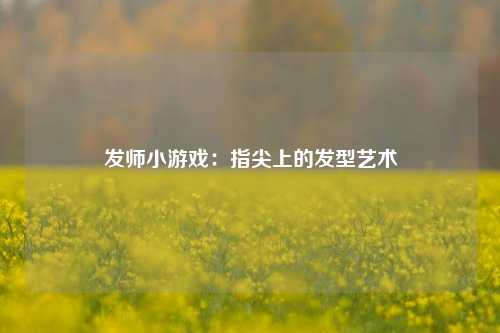 发师小游戏：指尖上的发型艺术